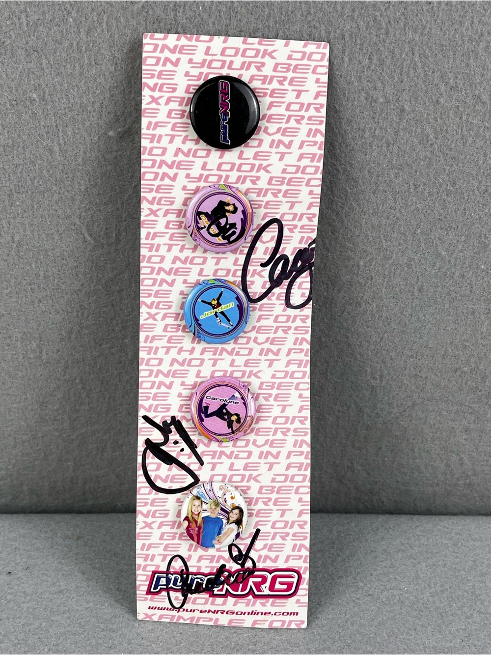 Rare Pure NRG Y2K Christian Pop Group SIGNED Collectible Pin Set (Pure Energy)